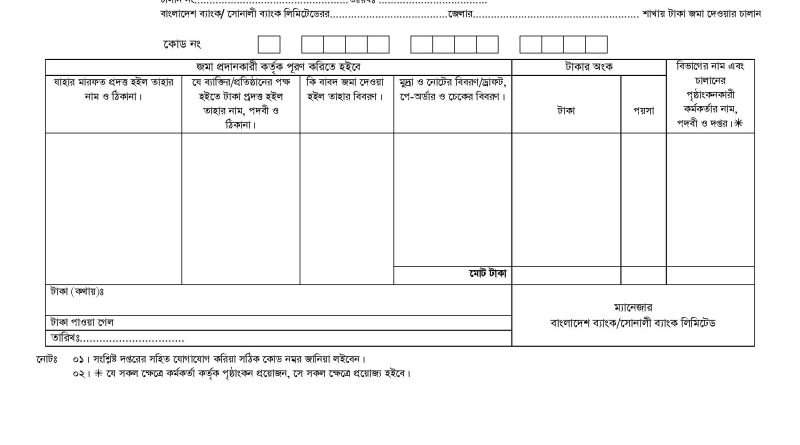 chalan form