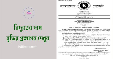 বিদ্যুতের দাম বৃদ্ধি প্রজ্ঞাপন ২০২৪ । প্রতি ইউনিটে বিদ্যুতের দাম কত বাড়লো?