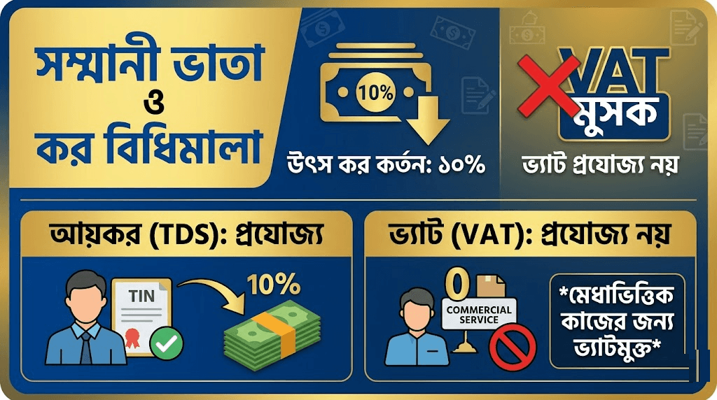 সম্মানী ভাতার ওপর ভ্যাট প্রযোজ্য নয়