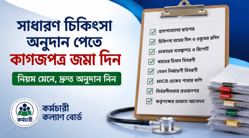 কর্মচারী কল্যাণ বোর্ডের সাধারণ চিকিৎসা অনুদান