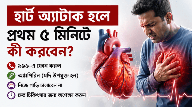 হার্ট অ্যাটাক হলে প্রথম ৫ মিনিটে কী করবেন