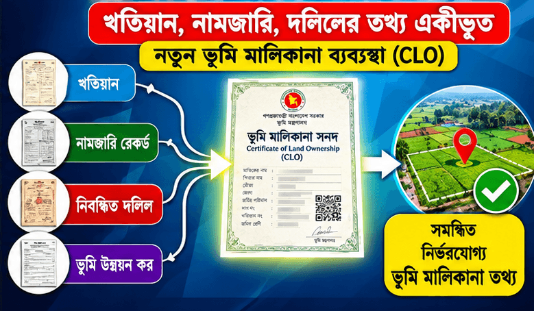ভূমি মালিকানা সনদ (CLO) চালুর উদ্যোগ