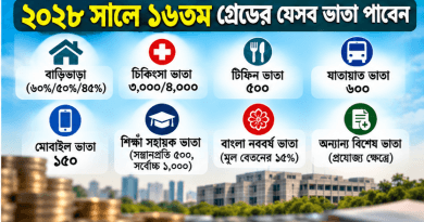 ২০২৮ সালে ১৬তম গ্রেডের সরকারি কর্মচারীর মোট বেতন কত? নতুন বেতন ও ভাতার পূর্ণ হিসাব